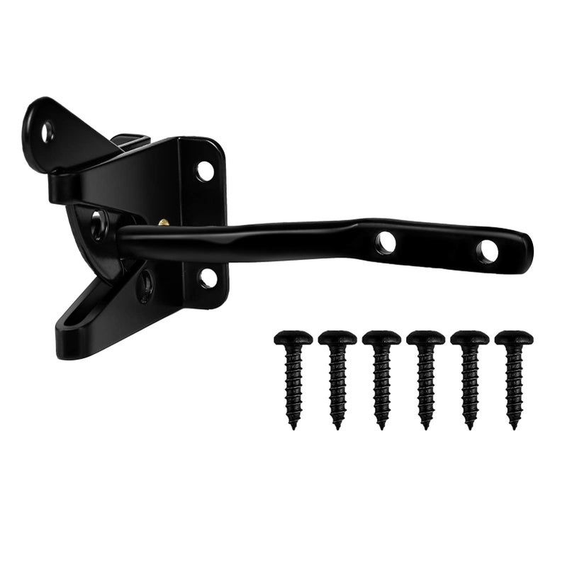 SANKINS Gate Hardware Kit Heavy Duty,with Self Locking Gate Latch,6 inch T Strap Gate Hinges and 10 inch Gate Door Handle Pull,Shed Door Hardware Set for Wooden Vinyl Fence,Gate,Farm,Garden,Black Finish - Image 5